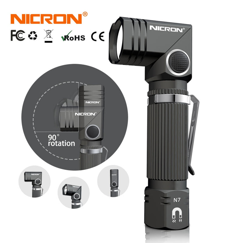 NICRON Outdoor 90 Degree Dual Fuel Flashlight