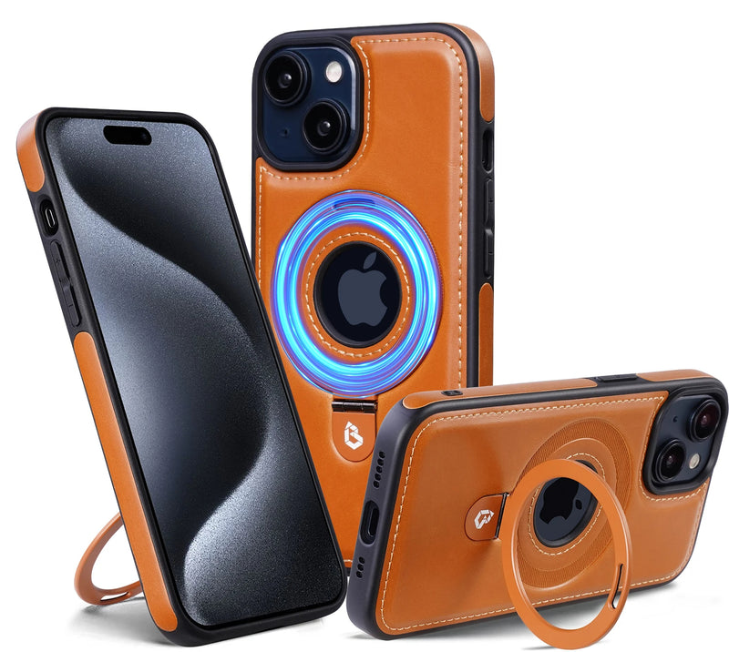 LuxGuard - Étui en cuir de luxe avec support invisible pour iPhone