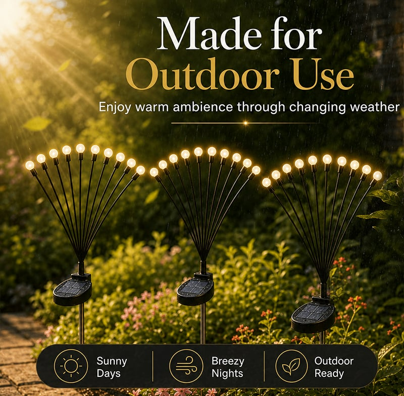 SolarBloom: Solar Firefly Garden Stake Lights