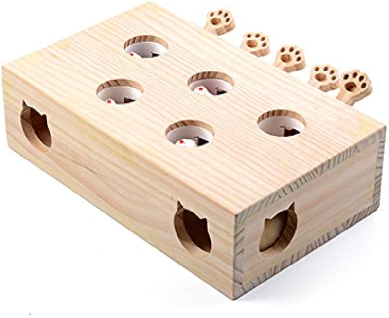 Jouets interactifs en bois pour chats 