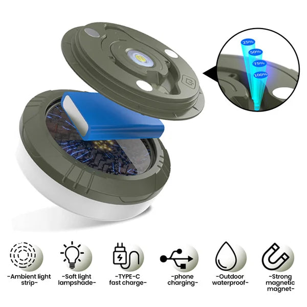 LumiCamp - Guirlande lumineuse portable, étanche et facile à ranger pour l'extérieur