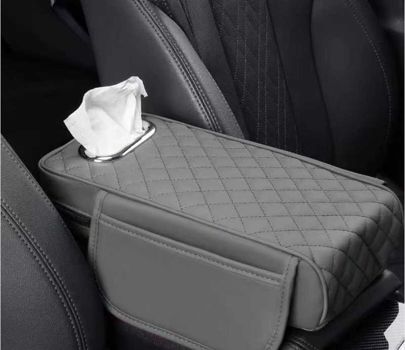 Car Armrest Seat Cushion With Tissue Box