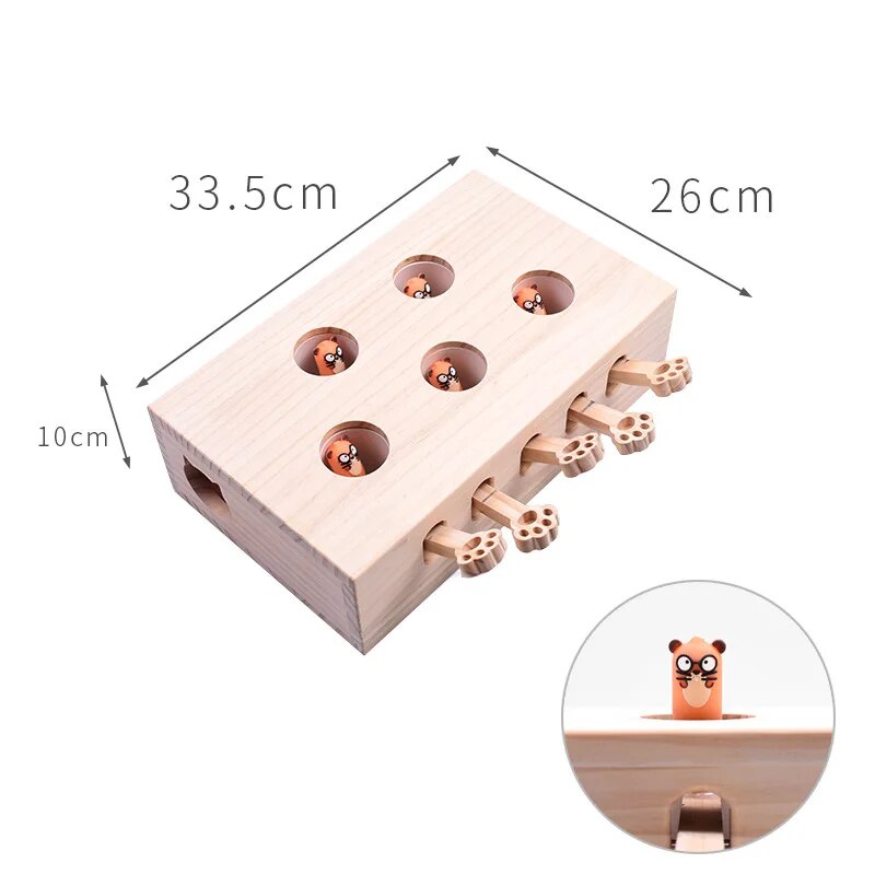 Jouets interactifs en bois pour chats 