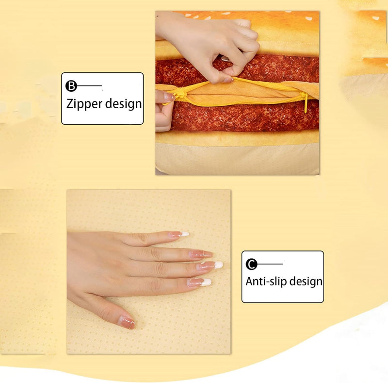 3D Simulation Plush Burger Pillow