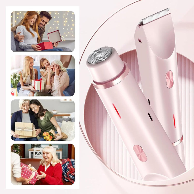✨ Silky Glow 2-in-1 Elektrischer Damenrasierer – Für eine glatte, sanfte Haut von Kopf bis Fuß