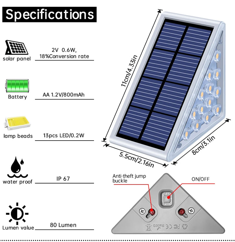 Lampes solaires pour marches – Éclairage extérieur LED pour escaliers et terrasses