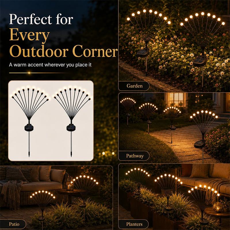 SolarBloom: Solar Firefly Garden Stake Lights