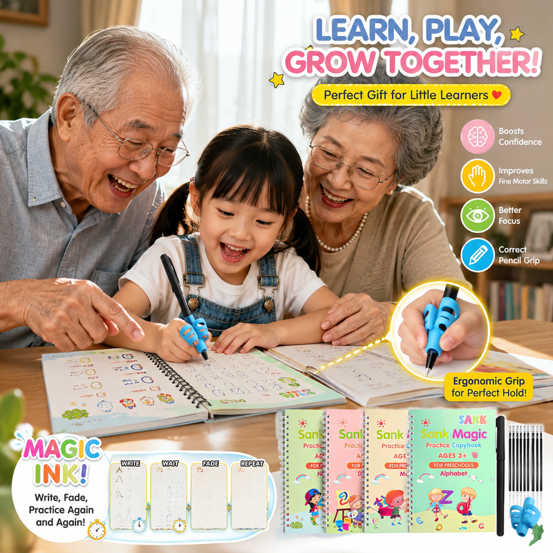 💥LAST DAY SALE 50%OFF💥📚 Kids Practice Copybook Set (4Pcs/Set)