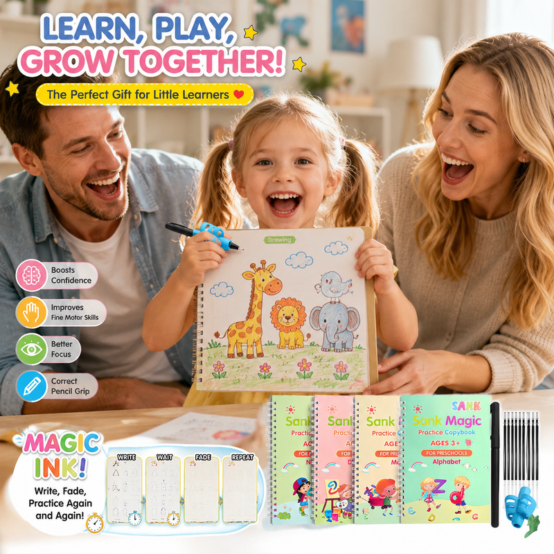 💥LAST DAY SALE 50%OFF💥📚 Kids Practice Copybook Set (4Pcs/Set)