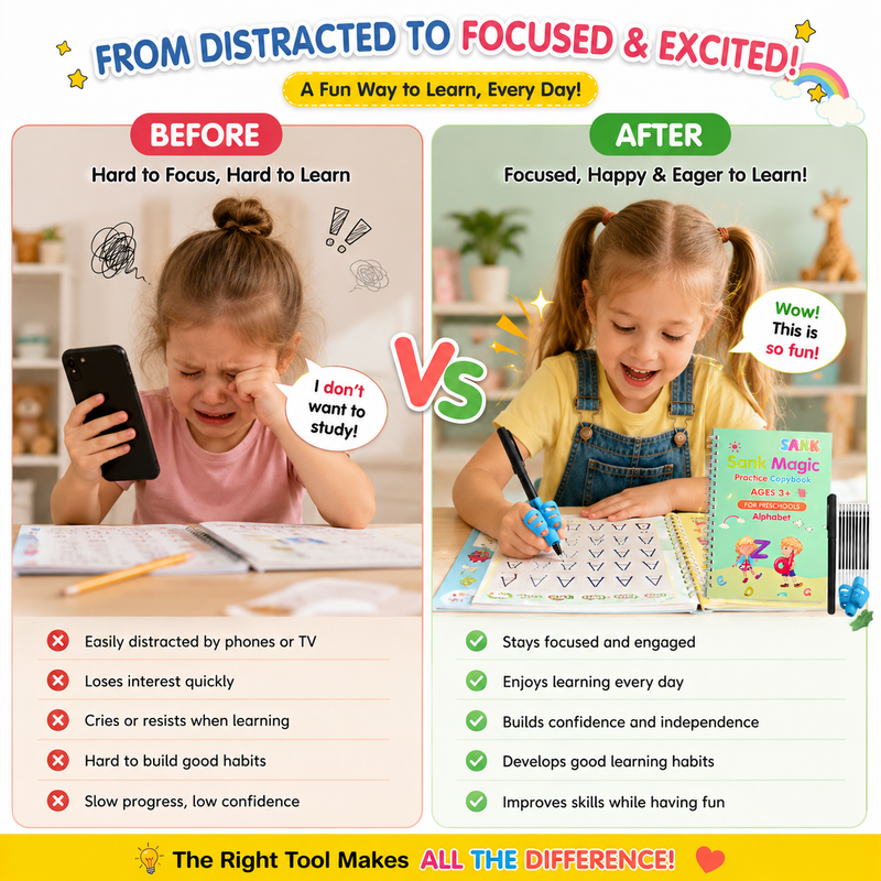 💥LAST DAY SALE 50%OFF💥📚 Kids Practice Copybook Set (4Pcs/Set)