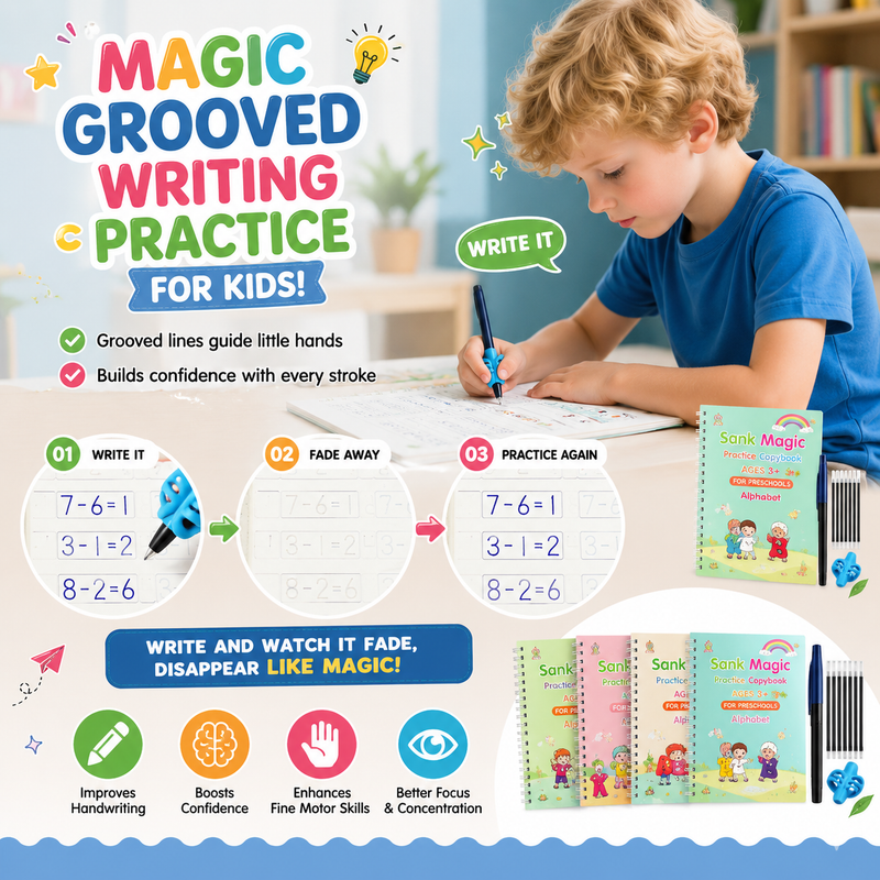 💥LAST DAY SALE 50%OFF💥📚 Kids Practice Copybook Set (4Pcs/Set)