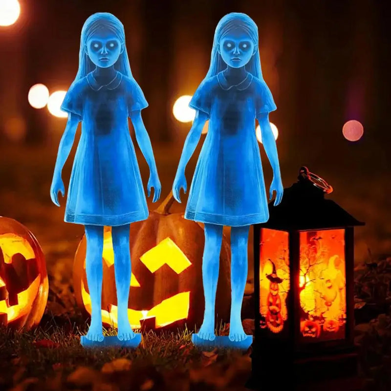 Décoration de jardin fantôme effrayante pour Halloween – Jumelles fantômes en métal 👻