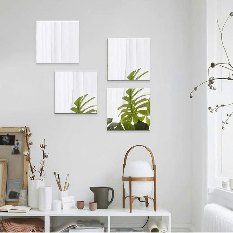 Carrelage miroir acrylique SafeFlex - Ensemble de miroirs muraux incassables et auto-adhésifs 