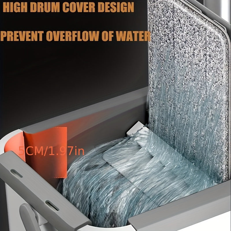 Magic Mop and Bucket Set for Home Floor Cleaning (one set includes 2 microfiber mop pads)