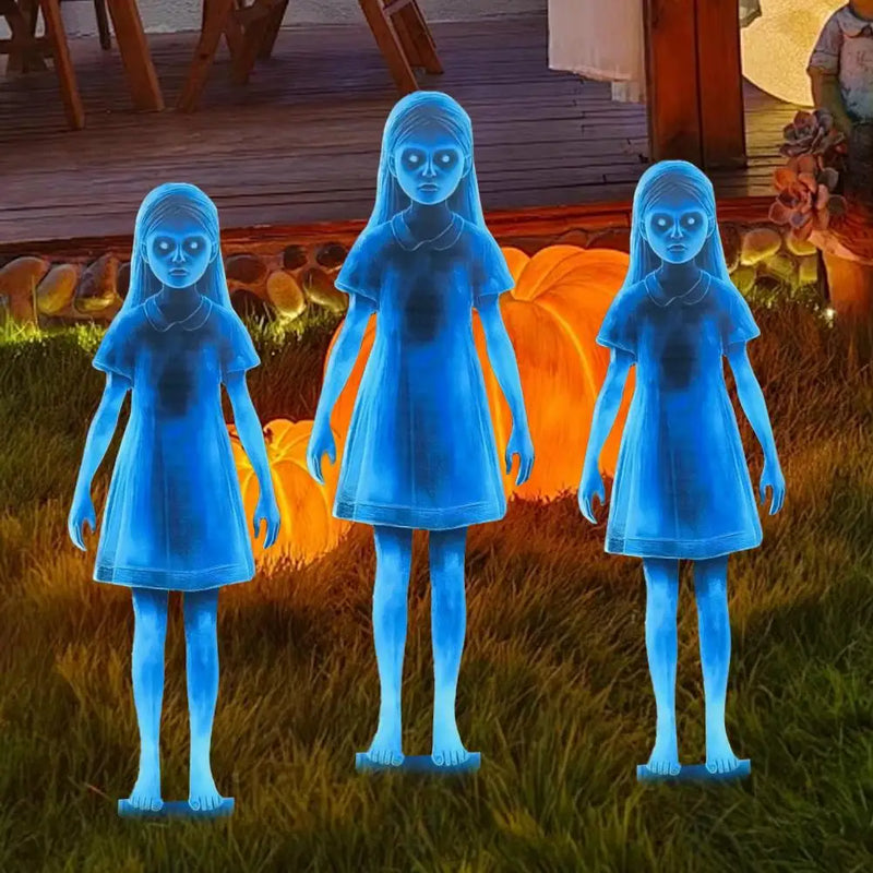 Décoration de jardin fantôme effrayante pour Halloween – Jumelles fantômes en métal 👻