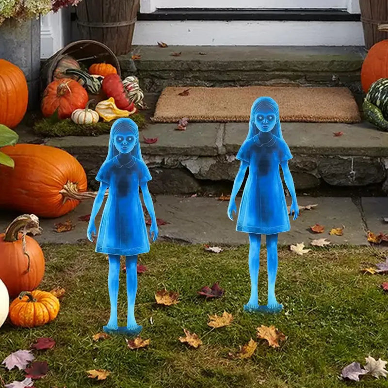 Décoration de jardin fantôme effrayante pour Halloween – Jumelles fantômes en métal 👻
