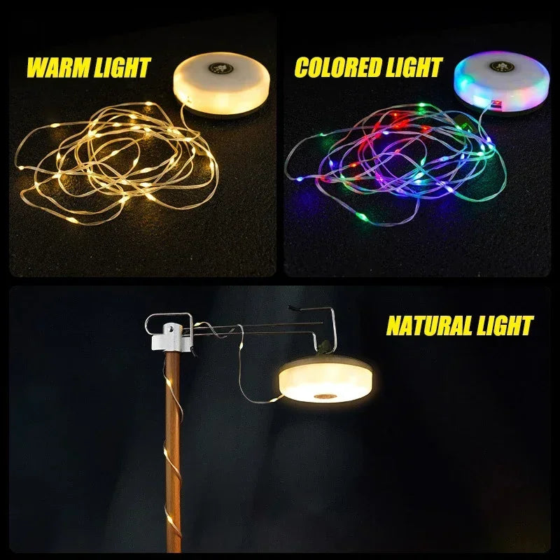 LumiCamp - Guirlande lumineuse portable, étanche et facile à ranger pour l'extérieur