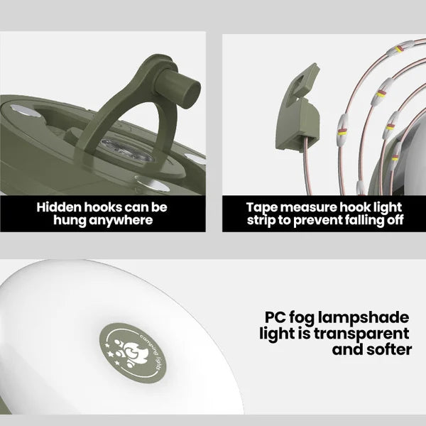 LumiCamp - Guirlande lumineuse portable, étanche et facile à ranger pour l'extérieur
