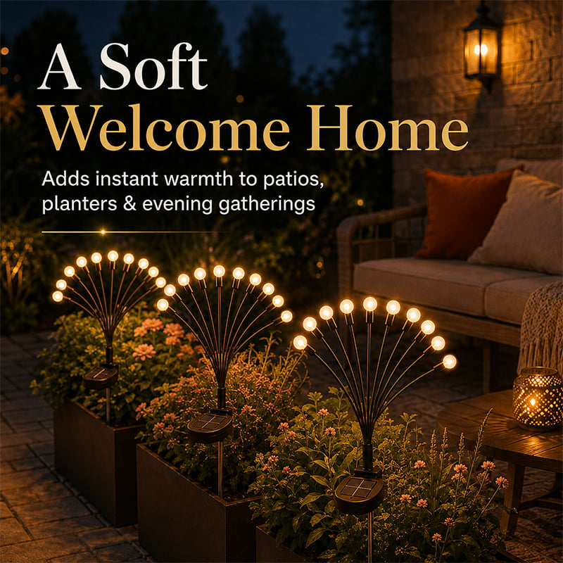 SolarBloom: Solar Firefly Garden Stake Lights
