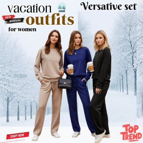 ✨Ensemble de détente pour femme - Haut en coton doux et pantalon à cordon