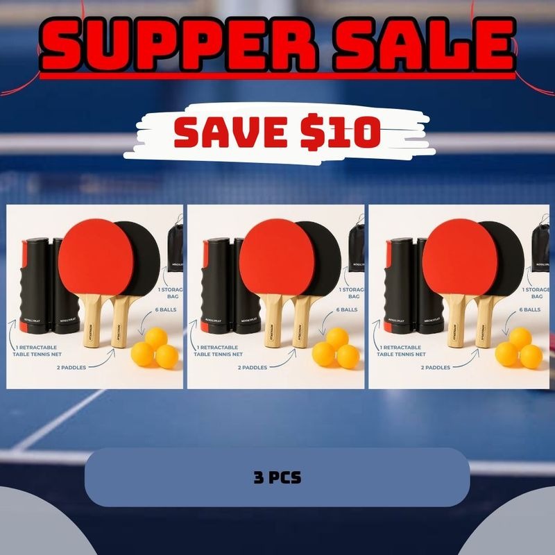 Ensemble de tennis de table tout-en-un NetFlex – Jouez n'importe où, n'importe quand